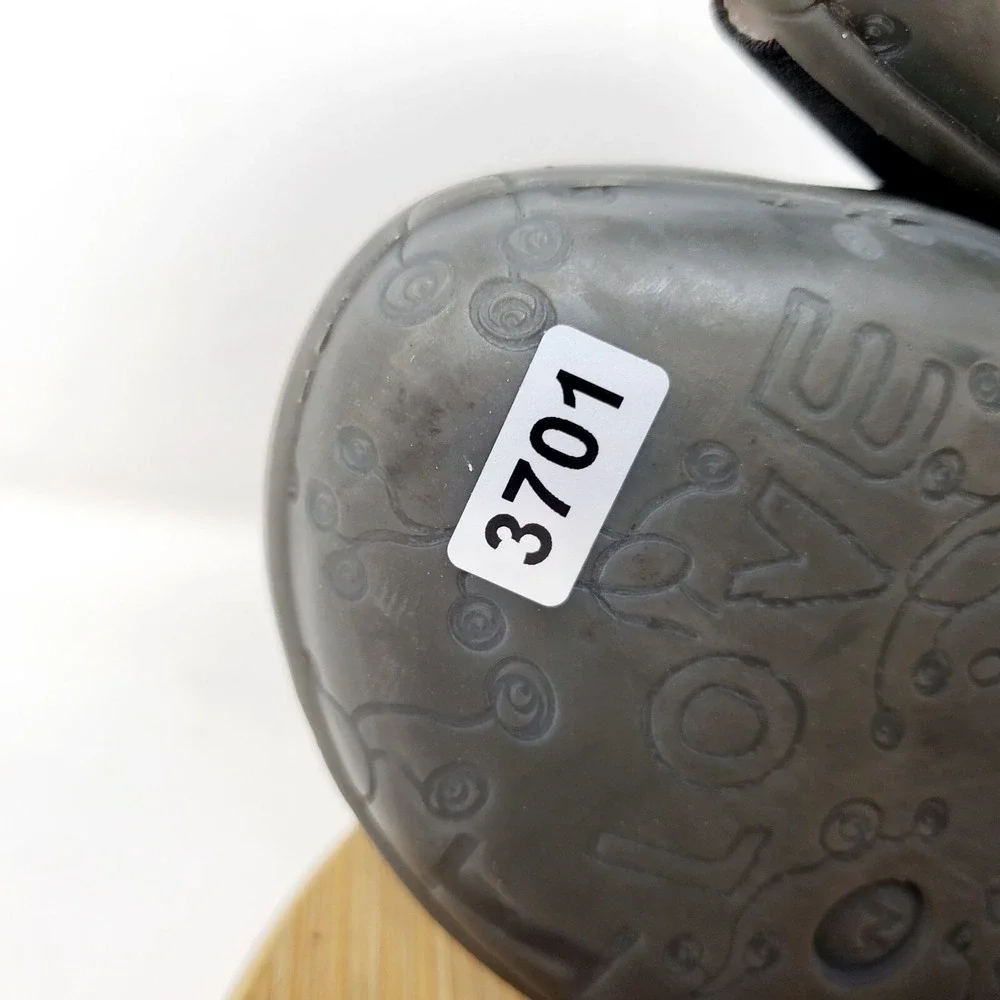 Wonders Fly Sandals Womens 37 Black‎ Grey Low Wedge Elastic Strap Comfort Shoes